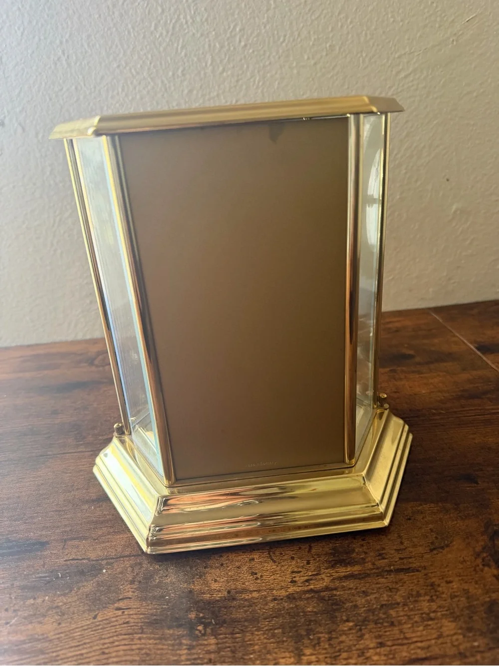 Elgin Gold-Tone Glass Mantel Clock
